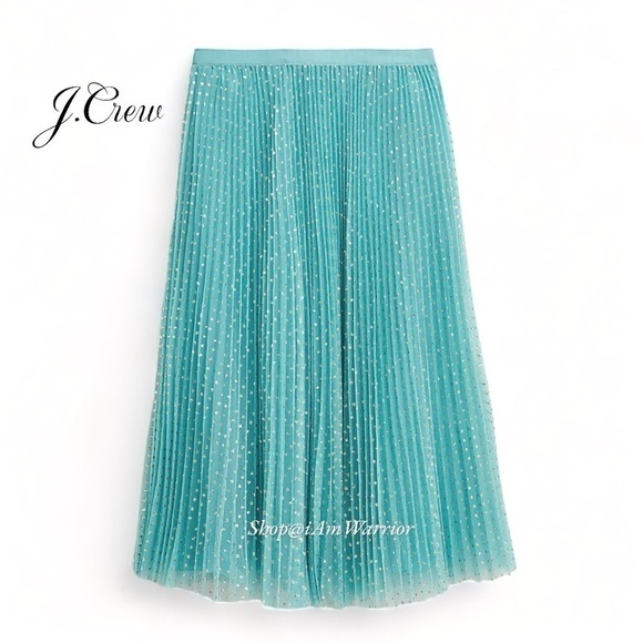 J. Crew Dresses & Skirts - J.Crew Tiffany blue/aqua pleated tulle skirt with glittery dots *shop@iamwarrior
